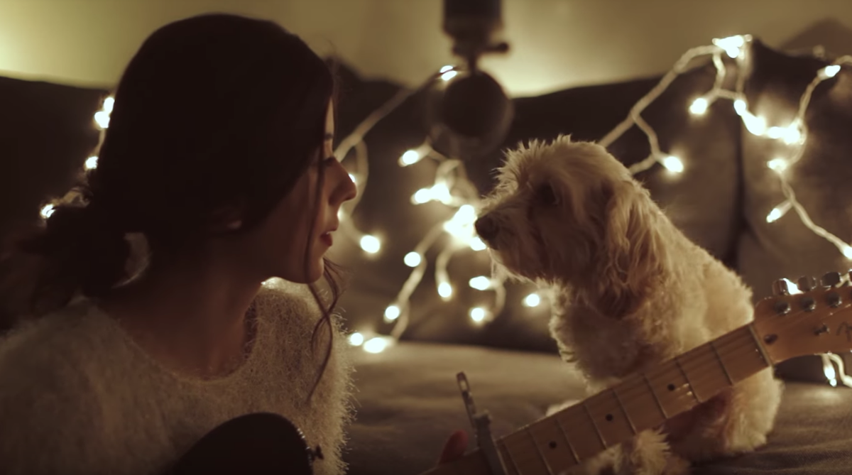 Woman Serenades Her Dog With A Gorgeous Christmas Tune.png