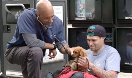 This veterinarian walks around the streets of California to deal with homeless peoples' animals for free