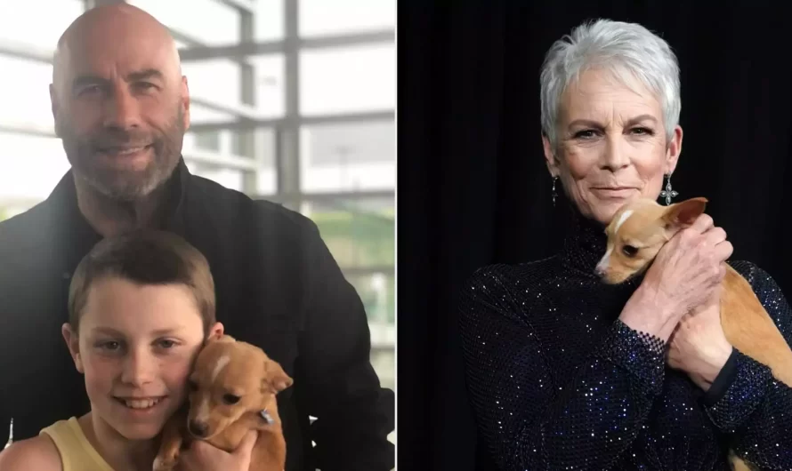 John Travolta and his kid adopt puppy from Betty White’s Oscars tribute