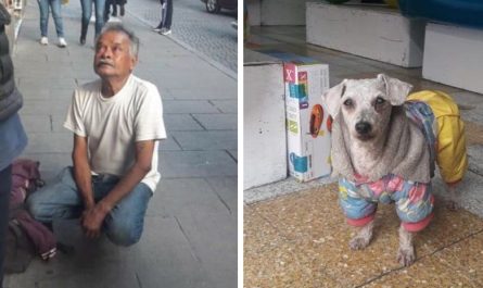 Homeless Man Who Sells Gum To Feed His Dog Cries When His Puppy Got Stolen