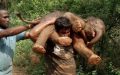 Ranger carries 200lb baby elephant on shoulders through forest to save its life
