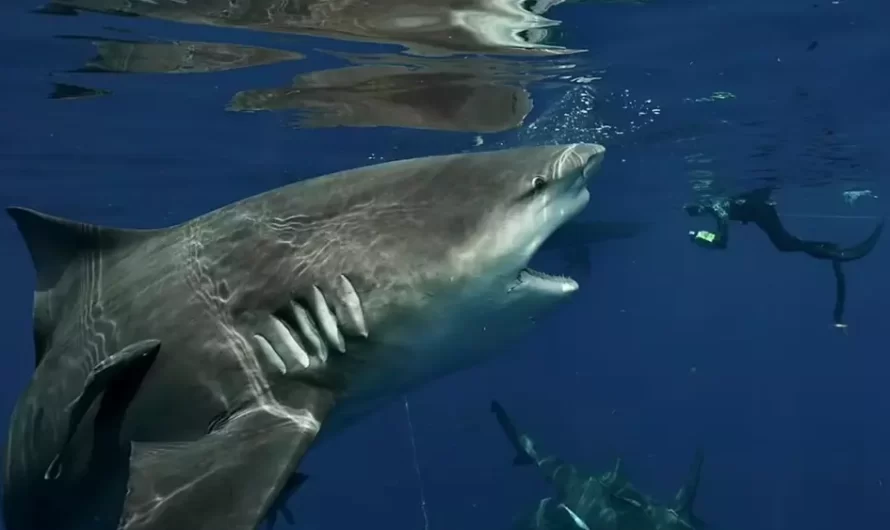 Diver comes face to face with huge shark off the coast of Florida